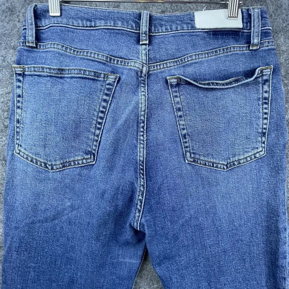 Re/Done Jeans Womens 31 Blue 90s High‎ Rise Ankle Crop